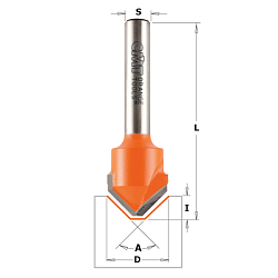 Фреза пазовая V-образная для Alucobond® HW Z2 S=6 D=18x3,3x60 A=135° RH