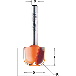 Фреза профильная (чаша) HW Z2 S=6 D=19x16x54 R=6,4 RH