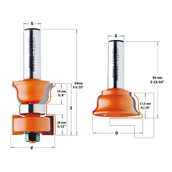 Серия 955.801. Набор концевых фрез (2 шт.) для изготовления оконных переплётов