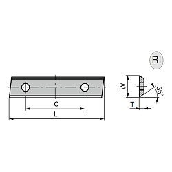 49.5x12.0x1.5 (C=26.0) RI нож сменный со скосами HWM 35° -- KCR08 [ универсальное применение ]