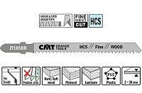 Пилки лобзиковые HCS -- 75x100 мм / шаг 2,5 мм -- (5 шт.) [ прямое чистовое пиление древесины, фанеры; обратный зуб ]