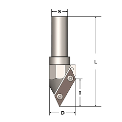 Фреза концевая с HM ножами Z1 D=44х38 S=20х40 60° RH