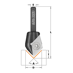 Фреза концевая со сменным ножом угловой паз 90° HW Z1 S=8 D=23x11x60 RH