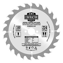 160x20x2,2/1,4 Z=24 a=15° диск пильный "Contractor" [ мягкая или твердая древесина, фанера, OSB ]
