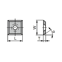 14.0x14.0x2.0 нож сменный HWM 30° квадратный -- T04MG-CR [ тв. древесина, ДСП, МДФ ]