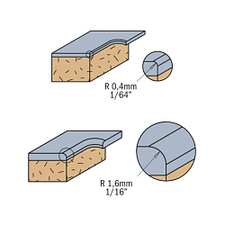 Серия 907. Фрезы обгонные для скругления кромки ламината с нижним подшипником