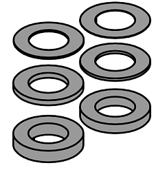 Комплект колец регулировочных (21 шт.) 50x30x33 для насадной фрезы 694.005.30