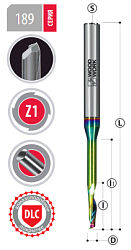 Фреза спиральная по алюминию HSS Z1 S=8 D=5x16/45x100 RH