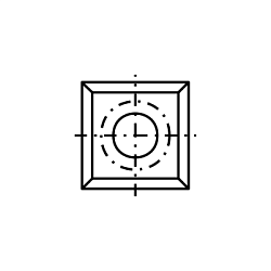 14.0x14.0x2.0 (d=4.0) нож сменный (T08MF)/D=6.4/R=0.6/30°   ДСП, МДФ ]