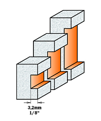 Серия 980.51. Фрезы профильные для пазов по искусственному камню с нижним подшипником