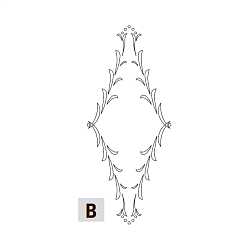 Шаблоны (комплект 2 шт.) для гравирования (двери B, флорентийский стиль, 415x170 мм)