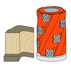 Серия 694.019. Фрезы фуговальные с винтовым зубом ("кукуруза")