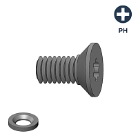 #Винт M5х0,8x8 D=8,8x2,5 b=5,5  +  Гайка М5x14 Phillips
