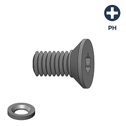 Винт M5х0,8x8 D=8,8x2,5 b=5,5  +  Гайка М5x14 Phillips