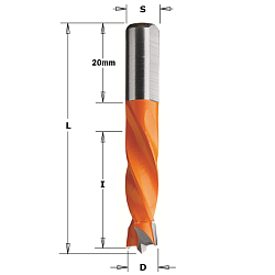 12x30x55,5 S=8x20 HW Z2 V2 сверло присадочное для глухих отверстий LH