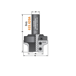 Серия 615.004.01. Набор профильных концевых фрез (4 шт.) со сменными ножами