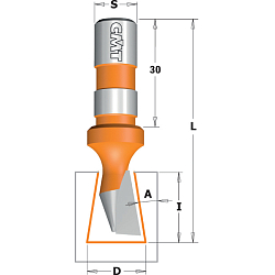 Фреза "Ласточкин хвост" HW Z1 S=12 D=14x18x60 A=9° RH