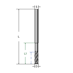 5260204016mg ФРЕЗА ТВЕРДОСПЛАВНАЯ D=4x16 35/38° Z4 L=50