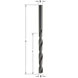 Сверло спиральное HSS Z2 S=2,5 D=2,5x30x57 RH