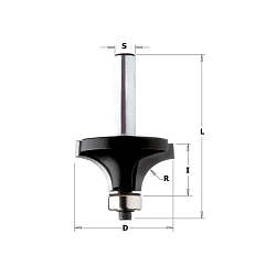 Фреза радиусная c подшипником [н] HW Z2 S=8 D=19,1x12,7x54 R=3,2 RH [ CMT PRO ]