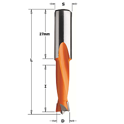 10x27x57,5 S=10x27 HW Z2 V2 сверло присадочное для глухих отверстий LH