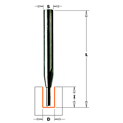 Фреза пазовая для уплотнителя HWM Z2 S=6 D=4x12x60 RH