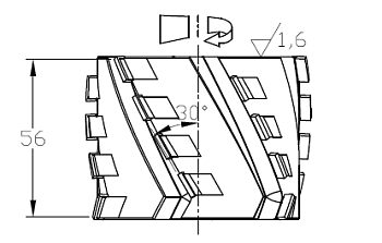 Фреза насадная прифуговочная с PCD пластинами D=80x56 d=30+2ch  Z=3+3  RH