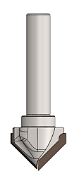 Фреза концевая с PCD пластинами V-образная Z2 D=28x19 S=12 RH 90°
