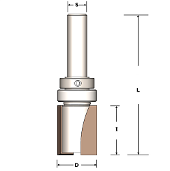 Фреза концевая с HM пластинами с подшипником D=16x20 S=8х35  Z=2 RH  (911.160.11B)
