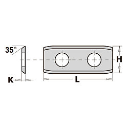 30.0x12.0x1.5 нож сменный HWM 35° -- K1920 [ универсальное применение ] с фаской