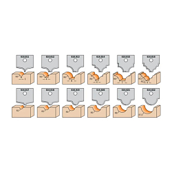 Серия 616.000.01. Набор из концевой фрезы и профильных сменных ножей (22 шт.)