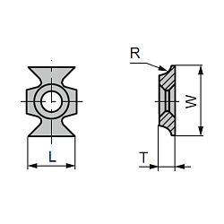 16.0x22.0x5.0 (R=2) нож сменный HWM для обработки кромок -- KCR08 [ универсальное применение ]