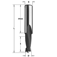 Серия 361. Свёрла для глухих отверстий (2 канавки) HW S=10 L=57,5